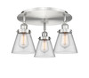 INNOVATIONS 916-3C-SN-G62 Cone 3 18 inch Flush Mount Satin Nickel
