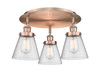 INNOVATIONS 916-3C-AC-G64 Cone 3 18 inch Flush Mount Antique Copper