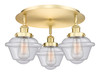 INNOVATIONS 916-3C-SG-G534 Oxford 3 18.25 inch Flush Mount Satin Gold