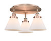 INNOVATIONS 916-3C-AC-G41 Cone 3 19.5 inch Flush Mount Antique Copper