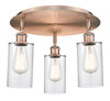 INNOVATIONS 516-3C-AC-G802 Clymer 3 15.625 inch Flush Mount Antique Copper
