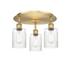 INNOVATIONS 516-3C-BB-G342 Hadley 3 16.25 inch Flush Mount Brushed Brass