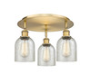 INNOVATIONS 516-3C-BB-G259 Caledonia 3 16.75 inch Flush Mount Brushed Brass