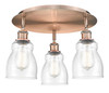 INNOVATIONS 516-3C-AC-G394 Ellery 3 16.5 inch Flush Mount Antique Copper