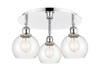 INNOVATIONS 516-3C-PC-G122-6 Athens 3 17.75 inch Flush Mount Polished Chrome