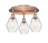 INNOVATIONS 516-3C-AC-G654-6 Cindyrella 3 17.75 inch Flush Mount Antique Copper