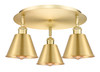 INNOVATIONS 516-3C-SG-M8-SG Ballston 3 18.25 inch Flush Mount Satin Gold