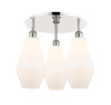 INNOVATIONS 516-3C-PN-G651-7 Cindyrella 3 18.75 inch Flush Mount Polished Nickel