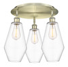 INNOVATIONS 516-3C-AB-G652-7 Cindyrella 3 18.75 inch Flush Mount Antique Brass