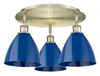 INNOVATIONS 516-3C-AB-MBD-75-BL Ballston Dome 3 19.25 inch Flush Mount Antique Brass