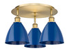 INNOVATIONS 516-3C-BB-MBD-75-BL Ballston Dome 3 19.25 inch Flush Mount Brushed Brass