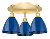 INNOVATIONS 516-3C-SG-MBD-75-BL Ballston Dome 3 19.25 inch Flush Mount Satin Gold