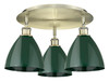 INNOVATIONS 516-3C-AB-MBD-75-GR Ballston Dome 3 19.25 inch Flush Mount Antique Brass