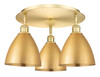 INNOVATIONS 516-3C-SG-MBD-75-SG Ballston Dome 3 19.25 inch Flush Mount Satin Gold