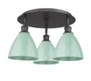 INNOVATIONS 516-3C-BK-MBD-75-SF Ballston Dome 3 19.25 inch Flush Mount Matte Black