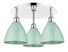 INNOVATIONS 516-3C-PC-MBD-75-SF Ballston Dome 3 19.25 inch Flush Mount Polished Chrome