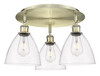 INNOVATIONS 516-3C-AB-GBD-752 Bristol Glass 3 19.25 inch Flush Mount Antique Brass