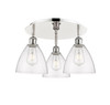INNOVATIONS 516-3C-PN-GBD-754 Bristol Glass 3 19.25 inch Flush Mount Polished Nickel