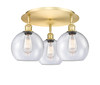 INNOVATIONS 516-3C-SG-G124-8 Athens 3 19.75 inch Flush Mount Satin Gold