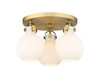 INNOVATIONS 410-3F-BB-G410-7WH Newton Sphere 3 18 inch Flush Mount Brushed Brass