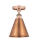 INNOVATIONS 616-1F-AC-MBC-8-AC Edison Cone 1 8 inch Semi-Flush Mount Antique Copper