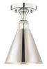 INNOVATIONS 616-1F-PN-MBC-8-PN Edison Cone 1 Light 8 inch Semi-Flush Mount Polished Nickel
