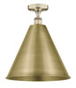 INNOVATIONS 616-1F-AB-MBC-16-AB Edison Cone 1 16 inch Semi-Flush Mount Antique Brass