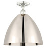 INNOVATIONS 616-1F-PN-MBD-16-PN Metal Bristol 1 Light 16 inch Semi-Flush Mount Polished Nickel