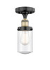 INNOVATIONS 616-1F-BAB-G314 Dover 1 6.5 inch Semi-Flush Mount Black Antique Brass