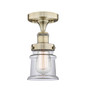 INNOVATIONS 616-1F-AB-G182S Canton 1 5.25 inch Semi-Flush Mount Antique Brass
