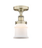 INNOVATIONS 616-1F-AB-G181S Canton 1 5.25 inch Semi-Flush Mount Antique Brass