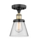 INNOVATIONS 616-1F-BAB-G62 Cone 1 6.5 inch Semi-Flush Mount Black Antique Brass