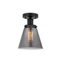 INNOVATIONS 616-1F-BK-G63 Cone 1 Light 6.5 inch Semi-Flush Mount Matte Black