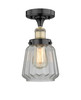 INNOVATIONS 616-1F-BAB-G142 Chatham 1 6.5 inch Semi-Flush Mount Black Antique Brass