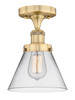 INNOVATIONS 616-1F-BB-G42 Cone 1 7.75 inch Semi-Flush Mount Brushed Brass