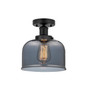 INNOVATIONS 616-1F-BK-G73 Bell 1 Light 6.5 inch Semi-Flush Mount Matte Black