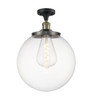INNOVATIONS 517-1CH-BAB-G202-14 Beacon 1 Light 14 inch Semi-Flush Mount Black Antique Brass