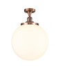 INNOVATIONS 517-1CH-AC-G201-14 Beacon 1 Light 14 inch Semi-Flush Mount Antique Copper