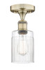 INNOVATIONS 616-1F-AB-G342 Hadley 1 4.5 inch Semi-Flush Mount Antique Brass