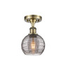 INNOVATIONS 516-1C-AB-G1213-6SM Deco Swirl 1 Light 6 inch Semi-Flush Mount Antique Brass