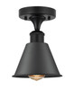 INNOVATIONS 616-1F-BK-M8-BK Smithfield 1 Light Semi-Flush Mount part of the Ballston Collection Matte Black