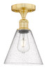 INNOVATIONS 616-1F-SG-GBC-84 Berkshire 1 8 inch Semi-Flush Mount Satin Gold