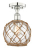 INNOVATIONS 616-1F-PN-G122-8RB Farmhouse Rope 1 8 inch Semi-Flush Mount Polished Nickel INNOVATIONS 616-1F-PN-G122-8RB Farmhouse Rope 1 8 inch Semi-Flush Mount Polished Nickel