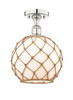 INNOVATIONS 616-1F-PN-G121-10RB Farmhouse Rope 1 10 inch Semi-Flush Mount Polished Nickel
