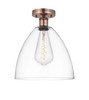 INNOVATIONS 616-1F-AC-GBD-122 Bristol Glass 1 12 inch Semi-Flush Mount Antique Copper