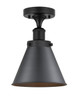 INNOVATIONS 616-1F-BK-M13-BK Appalachian 1 Light Semi-Flush Mount part of the Franklin Restoration Collection Matte Black