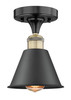 INNOVATIONS 616-1F-BAB-M8-BK Edison 1 6.5 inch Semi-Flush Mount Black Antique Brass