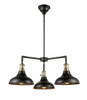 INNOVATIONS 443SW-3CR-BAB-M15BK-LED Metro 3 Light 30 inch Chandelier With Switch Black Antique Brass