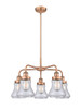 INNOVATIONS 916-5CR-AC-G192 Bellmont 5 24 inch Chandelier Antique Copper