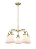 INNOVATIONS 916-5CR-AB-G191 Bellmont 5 24 inch Chandelier Antique Brass